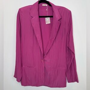American Vintage flowy light satiny Women's Pink Blazer size medium